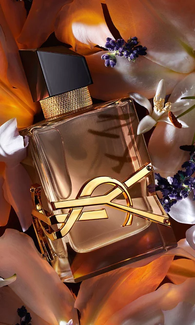 Libre Flowers and Flames is lying down with some Diva Lavender and white orange blossoms .