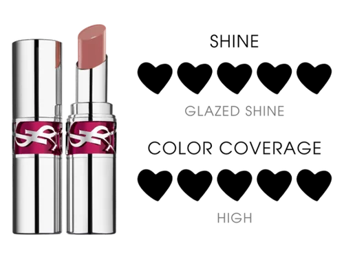 YSL LOVESHINE Candy Glaze in shade 15, packshot showing opened and closed, highlighting its vibrant fuchsia and silver casing