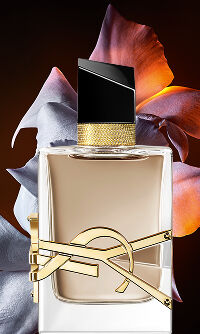 Libre Flowers & Flames bottle with gold YSL logo and floral-toned juice.