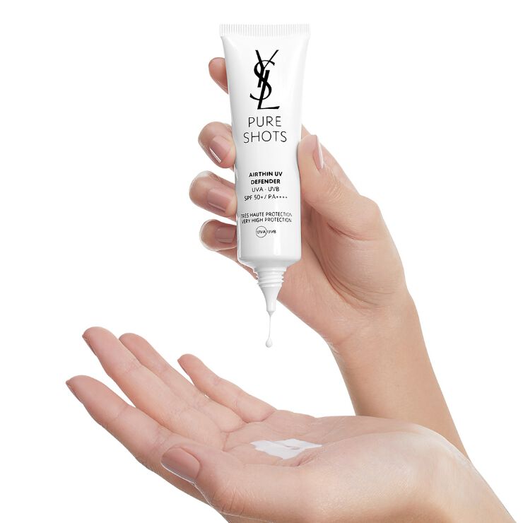 PROTECT WITH PURE SHOTS AIRTHIN UV DEFENDER BY YSL BEAUTY