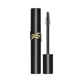 Lash Clash Mascara, open and closed, showcasing the black tube and brush with the gold YSL logo.