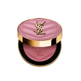 Make Me Blush Powder in shade 44 Nude Lavalliere, in a gold and pink compact with embossed logo.