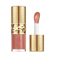 YSL Loveshine Plumping Lip Oil Gloss collector in shade 12, displayed open and closed, with textured gold finish.