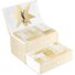 Holiday Advent Calendar in gold and white, open to reveal numbered compartments with a star design and YSL Beauty logo on it.