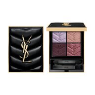 YSL Couture Mini Clutch eyeshadow palette, shade 840 Magnetic Purple, opened to show four shades and applicators.