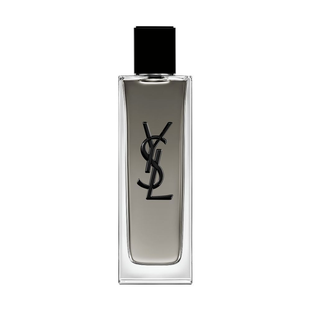MYSLF Eau de Toilette Intense bottle with black cap and YSL Cassandre logo embossed on the glass.