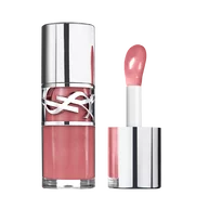YSL Loveshine Plumping Lip Oil Gloss in shade 44, sleek silver and transparent design, shown open and closed.