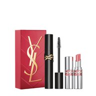YSL Lash Clash and Loveshine Duo Spring Set with gift box, Lash Clash mascara and Loveshine lipstick shade 44 on a white background.