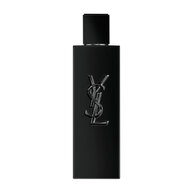 MYSLF Le Parfum, black matte bottle with black cap and metallic YSL Cassandre logo engraved on the glass.