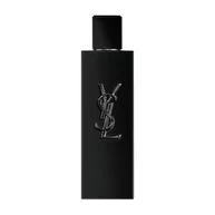 MYSLF Le Parfum, black matte bottle with black cap and metallic YSL Cassandre logo engraved on the glass.