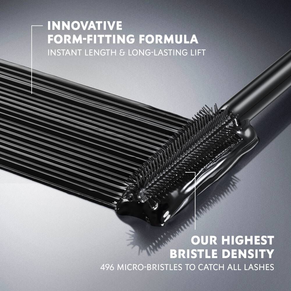 Model holding YSL Lash Latex Mascara with text “91% said lashes are lifted.”