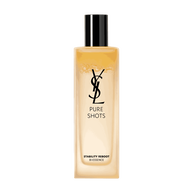 YSL Pure Shots Stability Reboot Bi-Essence, a bi-phase serum in a clear bottle with the YSL logo