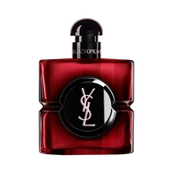 Black Opium Over Red bottle in deep red lacquer with a black center and YSL logo.