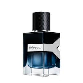 Y Eau de Parfum, a clear bottle with a blue gradient and "Yves Saint Laurent" label.