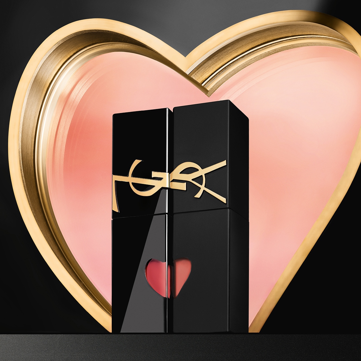 Two models applying YSL The Inks Vinyl Cream & Blur, showcasing glossy and soft-matte lip finishes side-by-side.